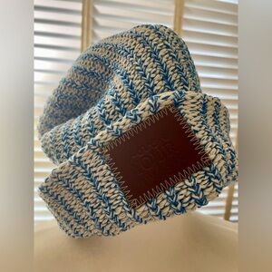 Love Your Melon Cuffed Style Blue & White Beanie